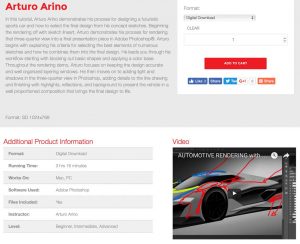Screenshot of course internal page details