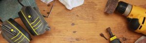 Tools on a workbench