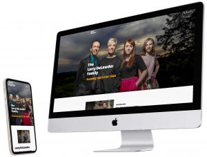 The Larry DeLawder Family website shown on desktop and mobile screens