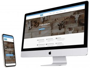 Wright & Moore website shown on desktop and mobile screens